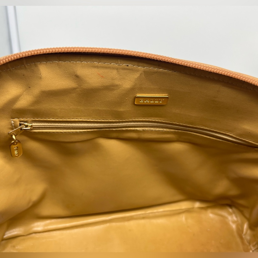 BALLY Vintage Monogram Bolide Tan Brown Leather Black Vinyl Leather Doctor Bag - Picture 11 of 14